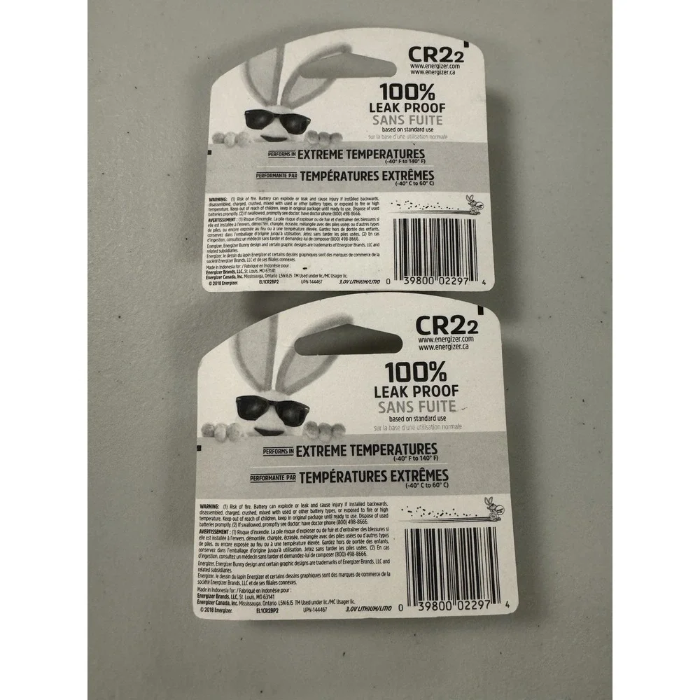 BRAND NEW SEALED 2 (2PACKS) ENERGIZER CR2 3V LITHIUM BATTERIES EXP 12 2030